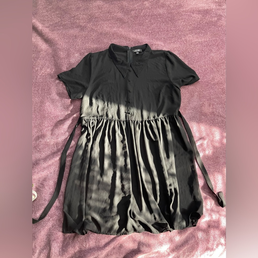 SOLD.  WIDOW Dolls kill Sheer Black Peter Pan Collar Mini Dress 1x